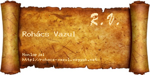 Rohács Vazul névjegykártya